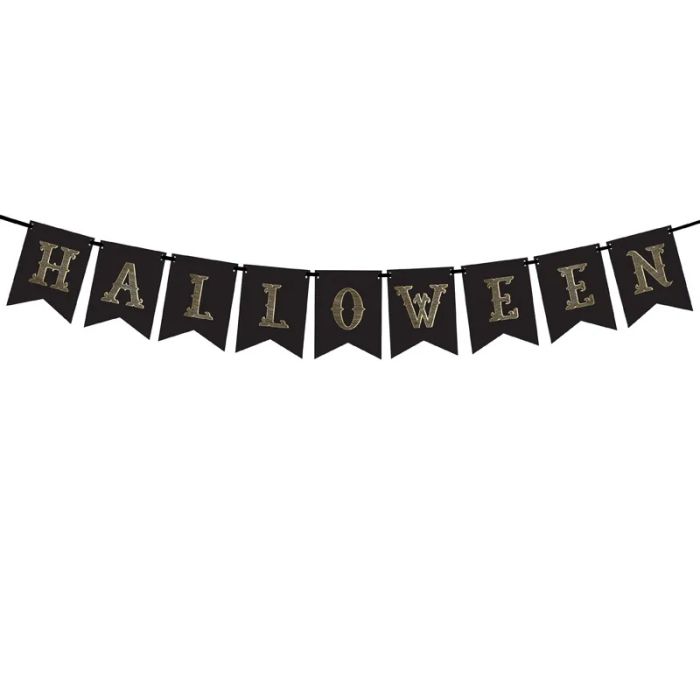 Halloween banderoll svart girlang - 2,5 meter