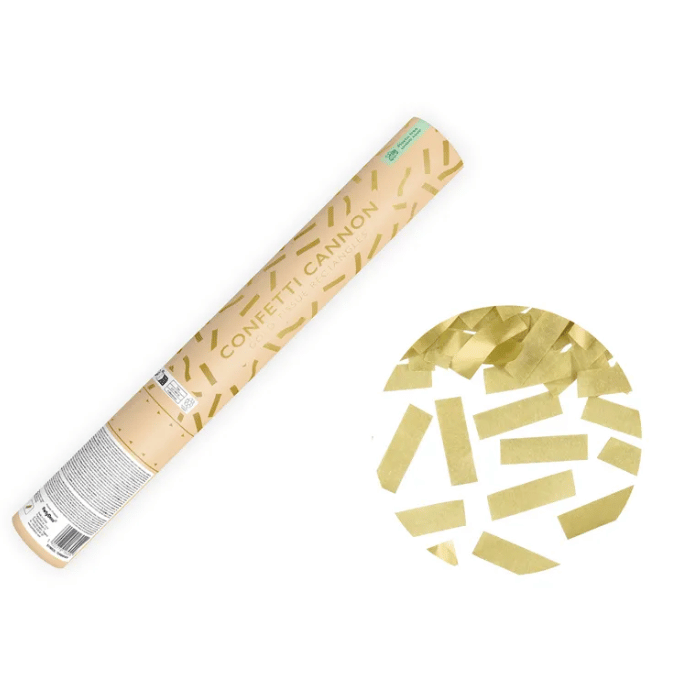 Guld pappers konfettirör - 40 cm