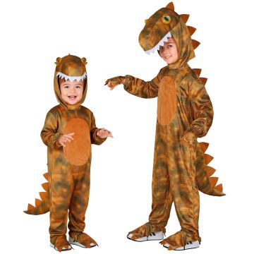 T-rex-kostym för barn i brun