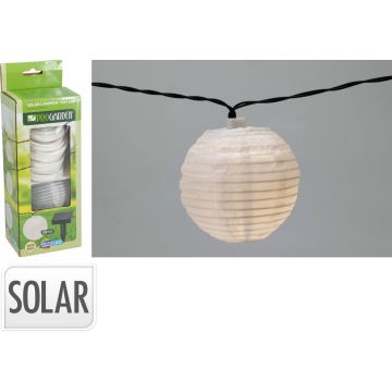 Solcellslampioner vita 10 st. med varmhvit LED