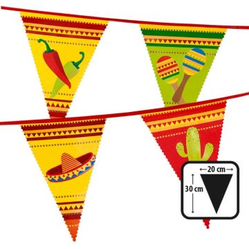 Mexikansk plastvimpelgirlang - 6 m