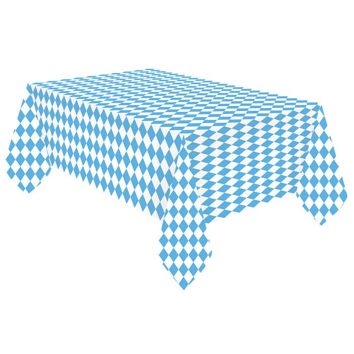 Oktoberfest papper duk blå/vit rutig - 115 x 175 cm