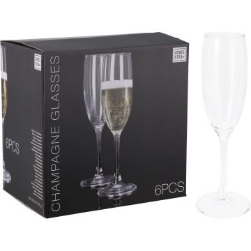 6 champagneglas i glas à 190 ml