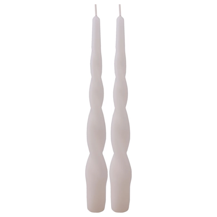 Snurrade stearinljus elfenben 2x - 24 cm
