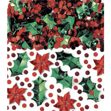 Jul konfetti i röd och grön