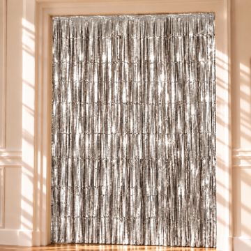 Silver Glimmergardin - 100 x 240 cm