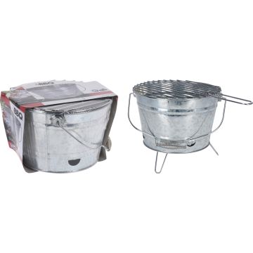 Grillbalja med zinkfinish och galler, 22 cm hög