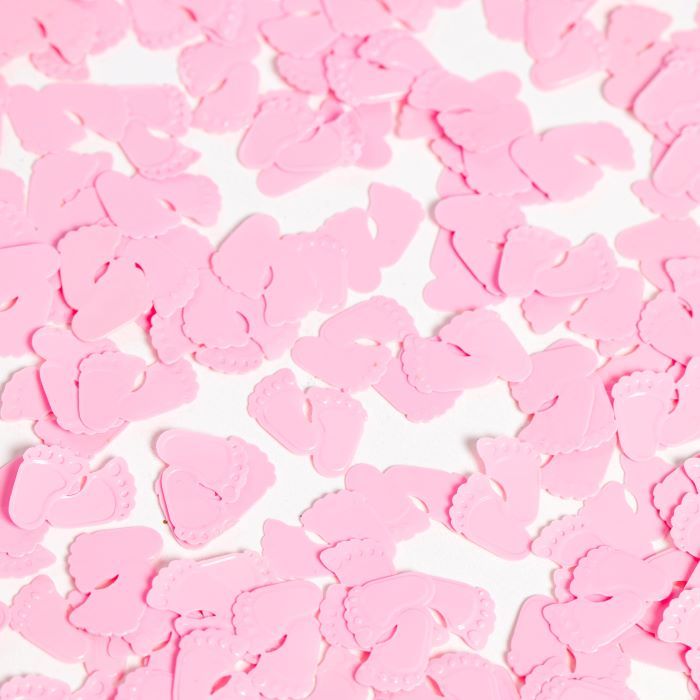 Rosa babyfötter bordsconfetti - 14 g