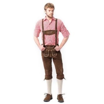 Tyroler lederhosen byxor Rudi lång mörkbrun