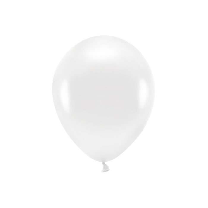 Metallisk Vit Ballong 10x - 30 cm