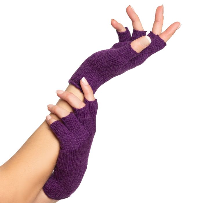 Fingerlösa handskar one-size för kvinnor lila