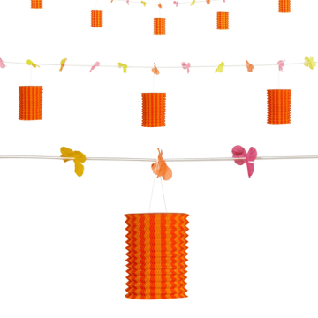 Orange/gul lanterblomster girlang - 3 meter