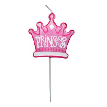 Prinsesskrona ljuskrona rosa 9 cm