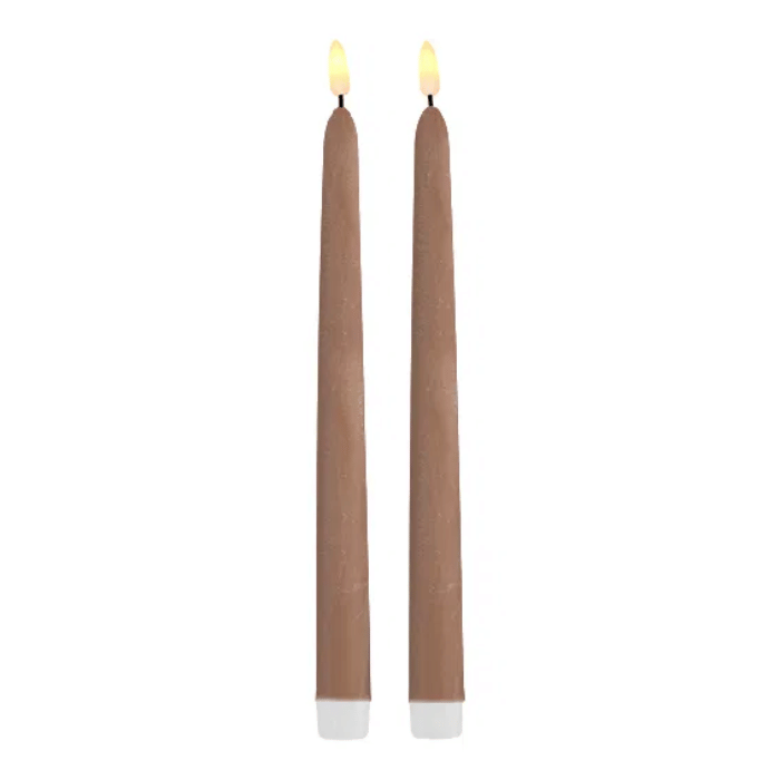 LED-stakljus 2x brun - 2x25 cm
