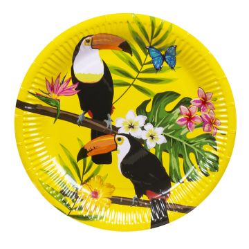 Tropisk tukan-tallrikar 10x - 23 cm