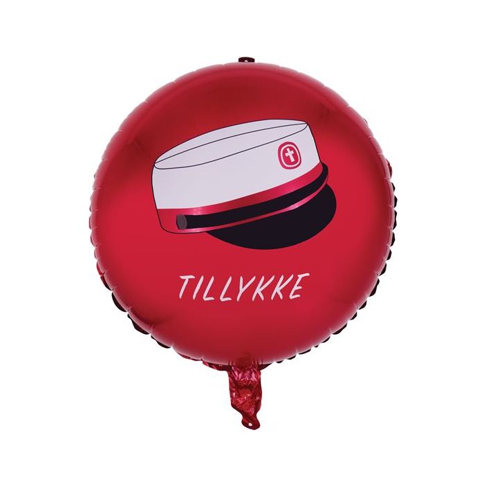 Röd Mössa Grattis Folieballong - 45 cm