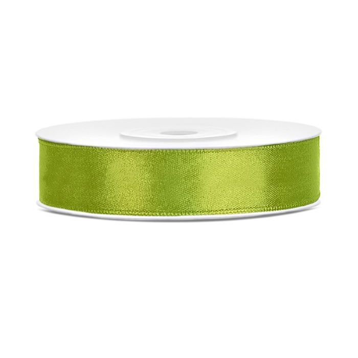 Ljusgrönt satinband - 12 mm x 25 m