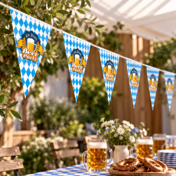 Oktoberfest vimpelgirlang med 10 vimplar 20x30 cm - 5 m