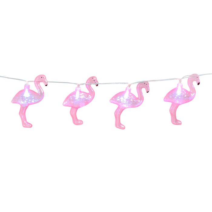 Rosa flamingo ljusslinga - 140 cm