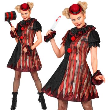 Skrämmande clownklänning för dam