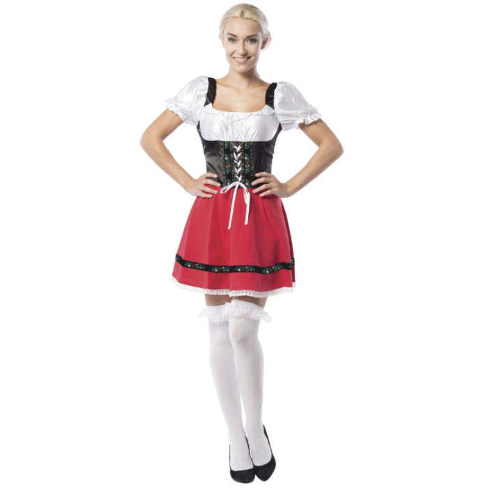 Oktoberfest klänning röd Dirndl Martina