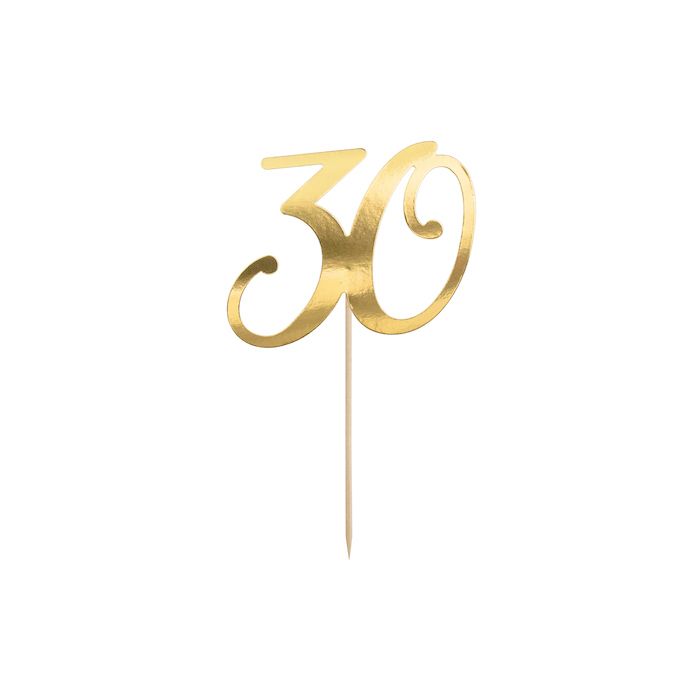 30 års tårndekoration guld - 20,5 cm 
