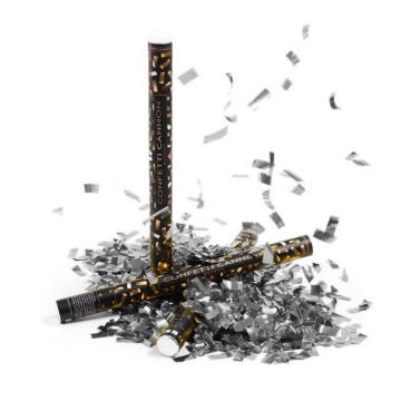 Silver konfettirör 60 cm PartyVikings - Metallic Rektangulär