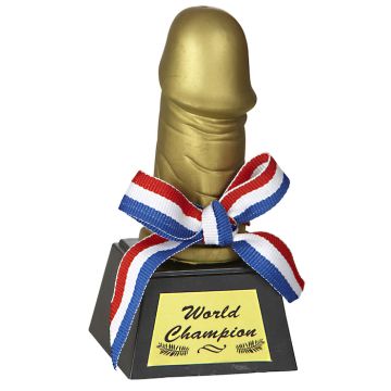 Penis trofé "Världsmästare" - 12 cm