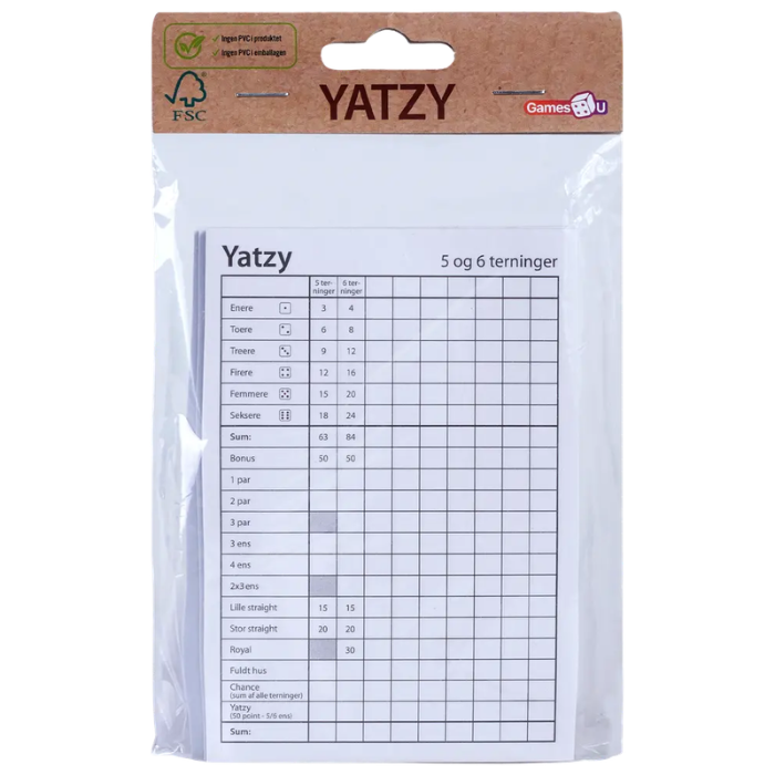 Yatzyblock 3-pack - 5 och 6 tärningar