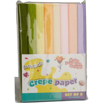 Crepepapirset med 8 ark, 60x25 cm 