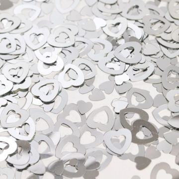 Konfetti hjärtan silver - 14 g