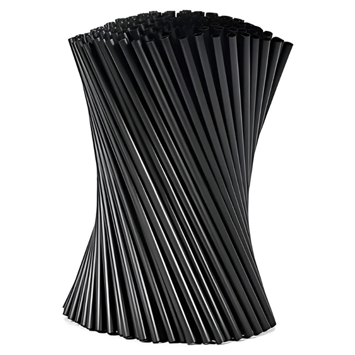 Sugrör svart 200x6mm flergång 250x plast