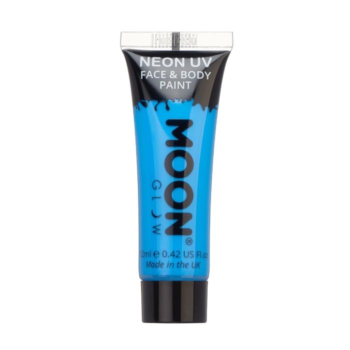 Intensiv neon UV ansikts- och kroppsmålning 12 ml Moon Creations blå