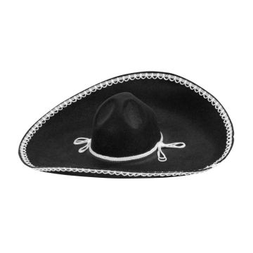 Mexikansk sombrero hatt svart - 55 CM