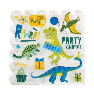 Servetter med dinosaurie motiv 16x