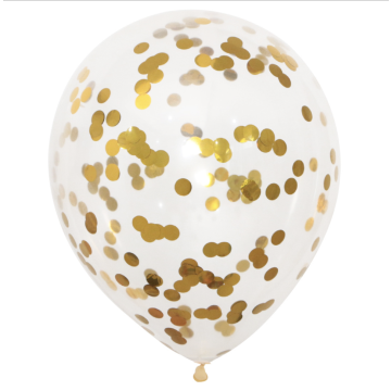 Ballong med guld konfetti - 30 cm