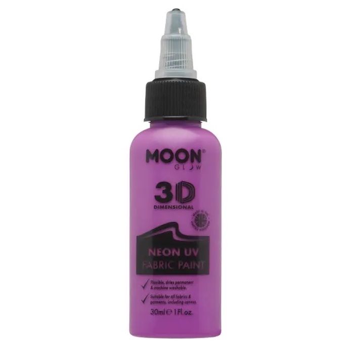 Neon UV Textilfärg Lila 30 ml Moon Creations