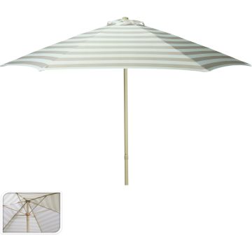 Stor parasoll, beige och råvit randig, Ø 230 cm
