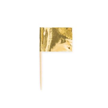 Metallic guldflaggor träpinnar 50x 6,5 cm