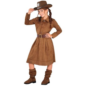 Fransig cowgirlkostym för tjejer