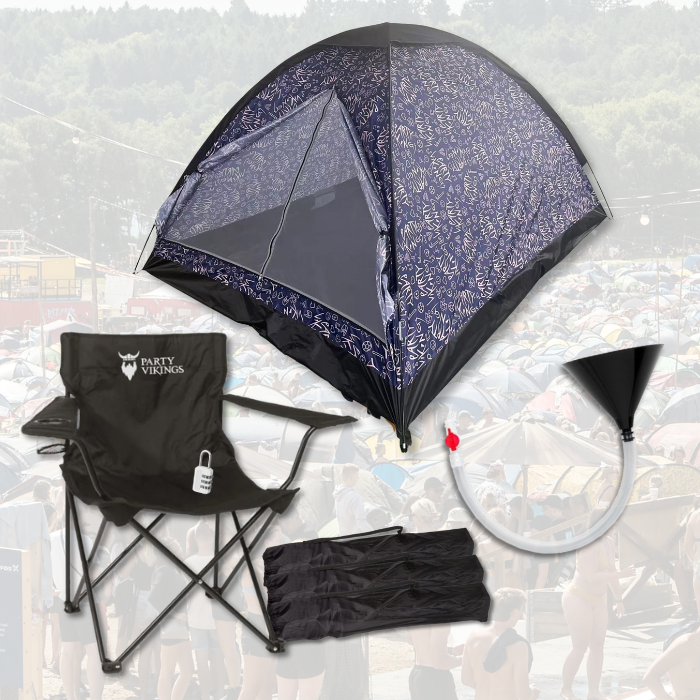 Festivalpaket 4 personer premium - BJORN tält, festivalstol m.m. 