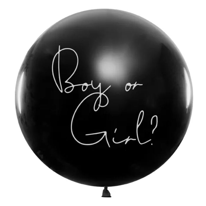 Gender reveal-ballong svart pojke - Ø 1m