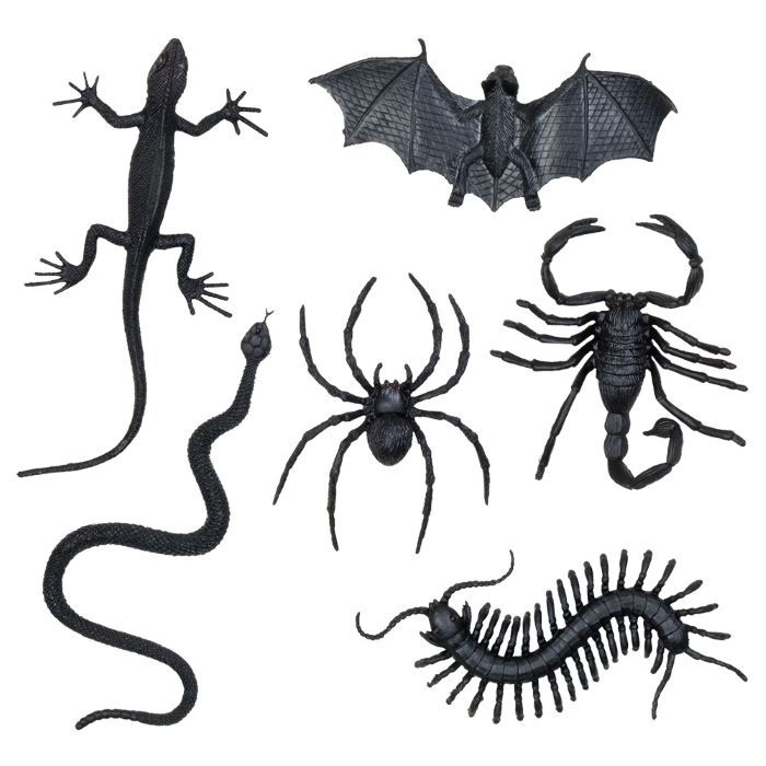Kusliga Halloween-kryp svart - 6 delar