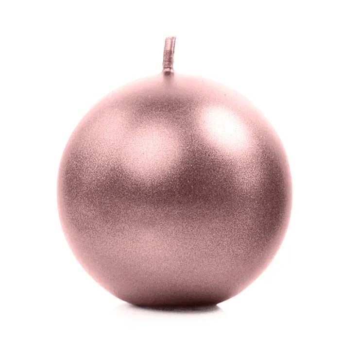 Runda Metallic Rose Gold Ljus 10x - 6 cm