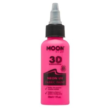 Neon UV Textilfärg Rosa 30 ml Moon Creations