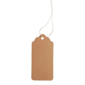 Presentetiketter i naturlig brun med snöre 12x Det Gamle Apotek