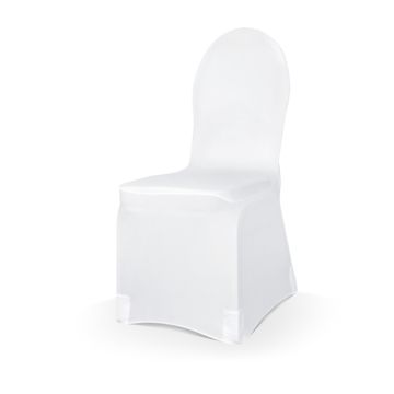 Elastiskt stolöverdrag tyg vitt 