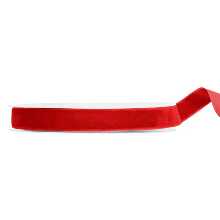 Röd sammetband 15 mm / 10 m