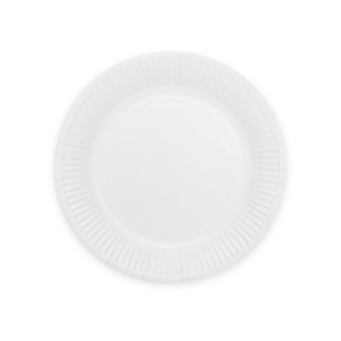 Vit pappersassietter 8x - Ø 23 cm