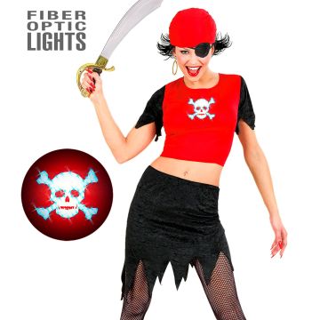 Lysande piratflicka kostym för damer